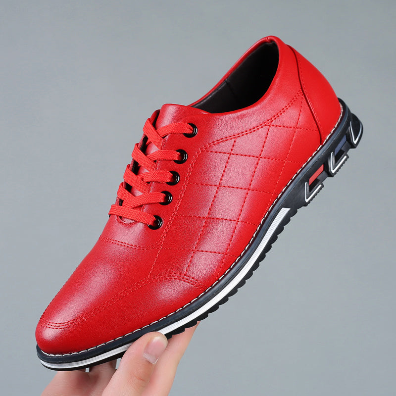 Men's Lace-Up Casual Shoes with Quilted Detailing and Sport Sole